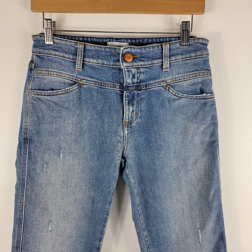 Anthropologie Closed Pedal Queen Mid Rise Slim Straight Raw Hem Ankle Jeans - Picture 3 of 14